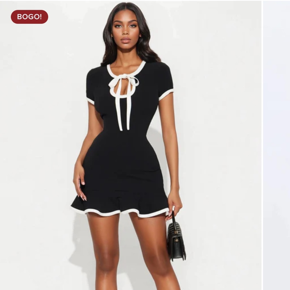 Fashion Nova Black and White Mini Dress